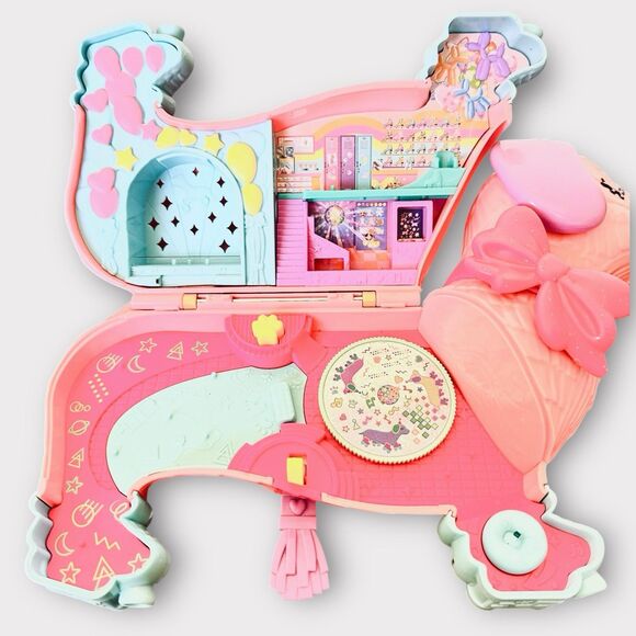 Polly Pocket Puppy Party Playset Dog Dollhouse Dachshund Skates Large Mini Pink - Picture 6 of 6
